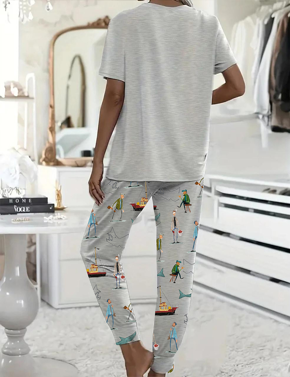 Women's Jaws 50th Anniversary Grey Pajama Set