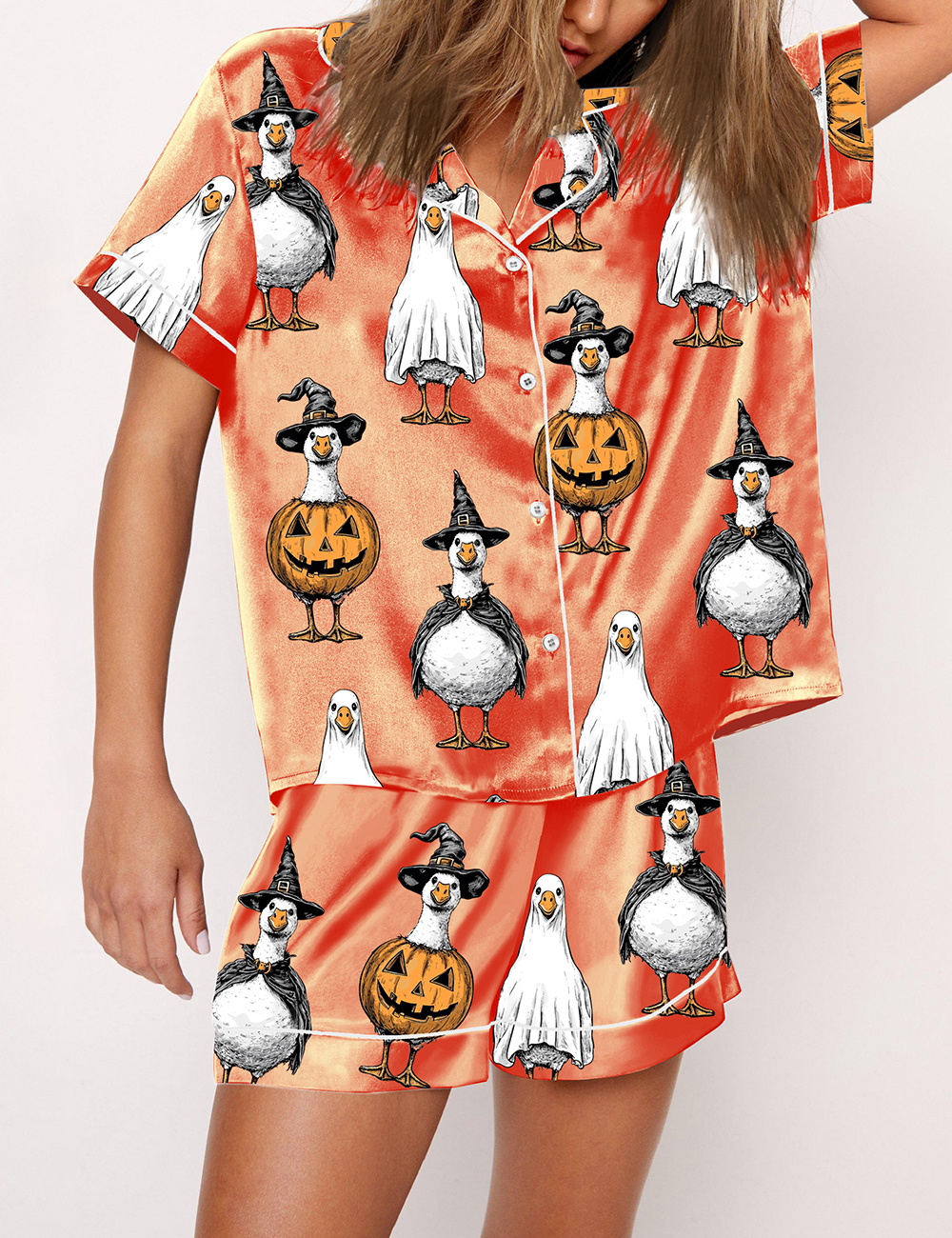 Women's Boo Ghost Goose Halloween Goose Pajama Set