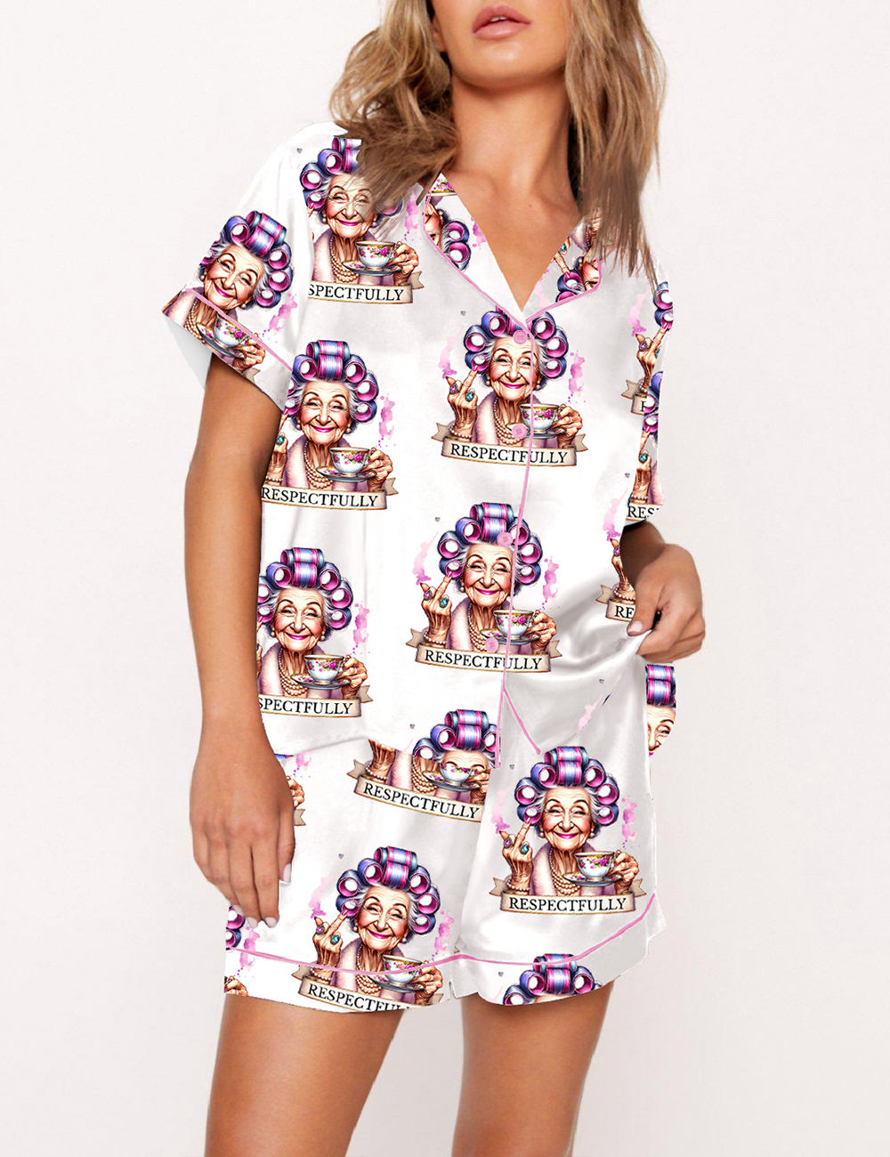 Women's Respectfully Funny Old Lady Sassy Grandma Pajama Set