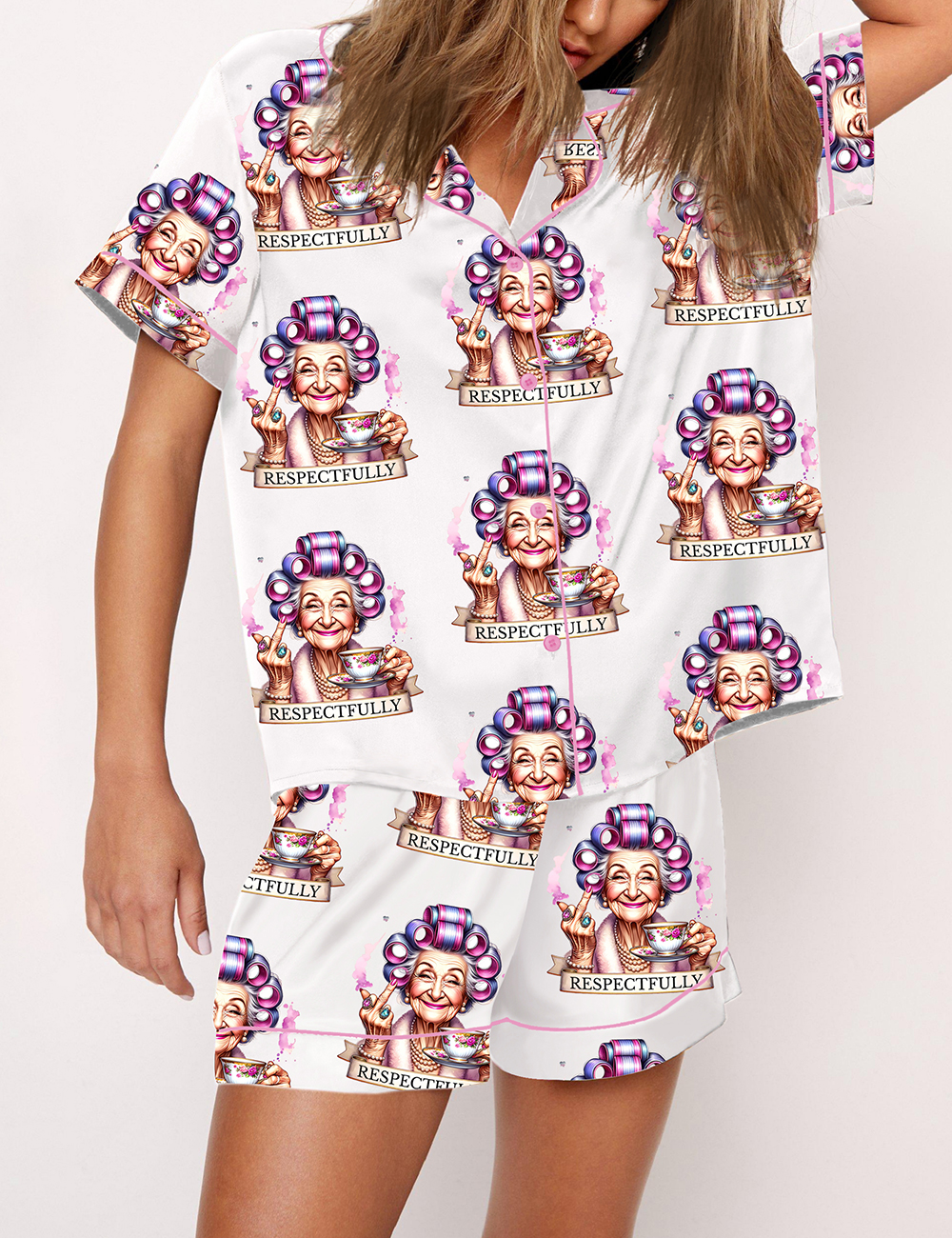 Women's Respectfully Funny Old Lady Sassy Grandma Pajama Set