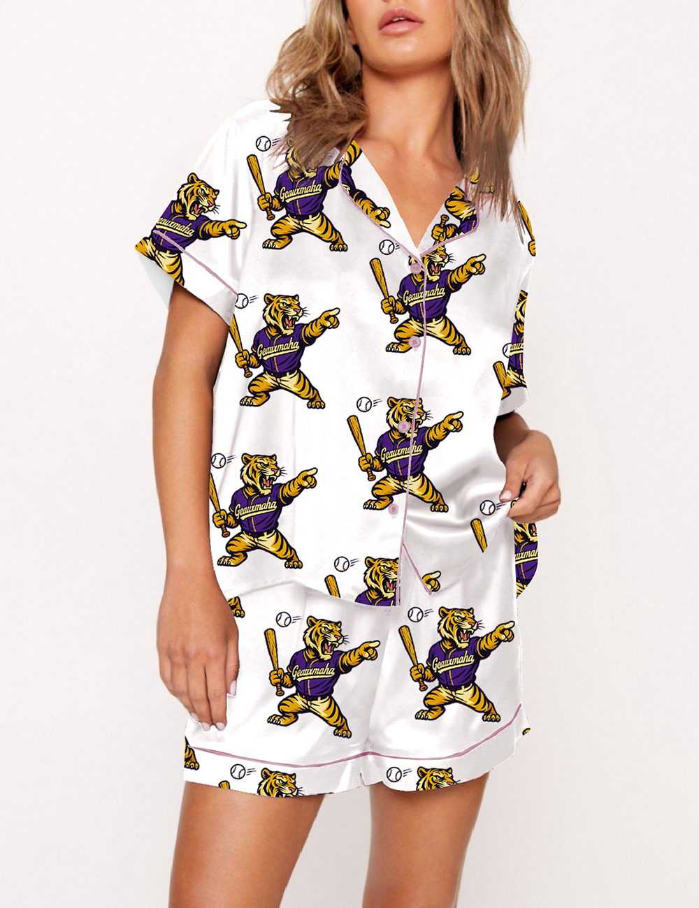 Women's Lsu Tigers GeauxMaha Baseball College World Series Champions 2025 Pajama Set