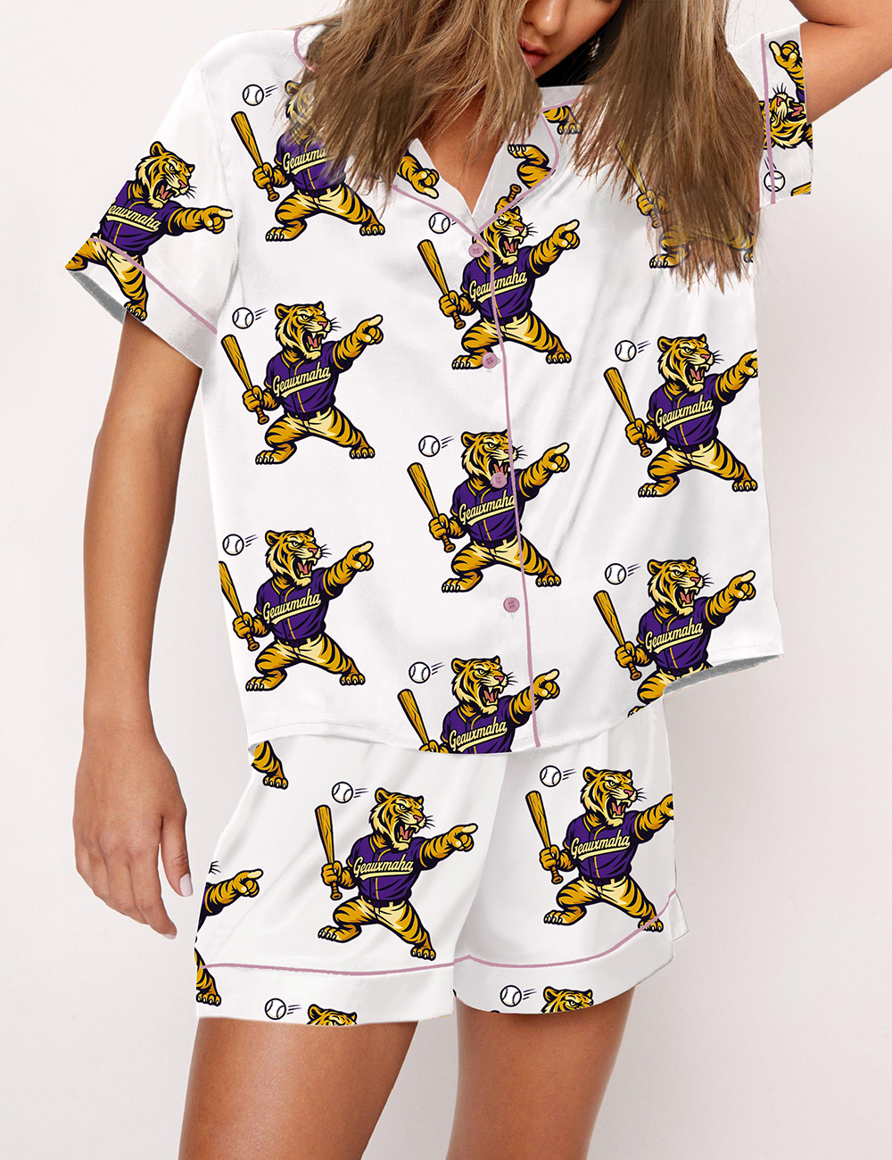 Women's Lsu Tigers GeauxMaha Baseball College World Series Champions 2025 Pajama Set