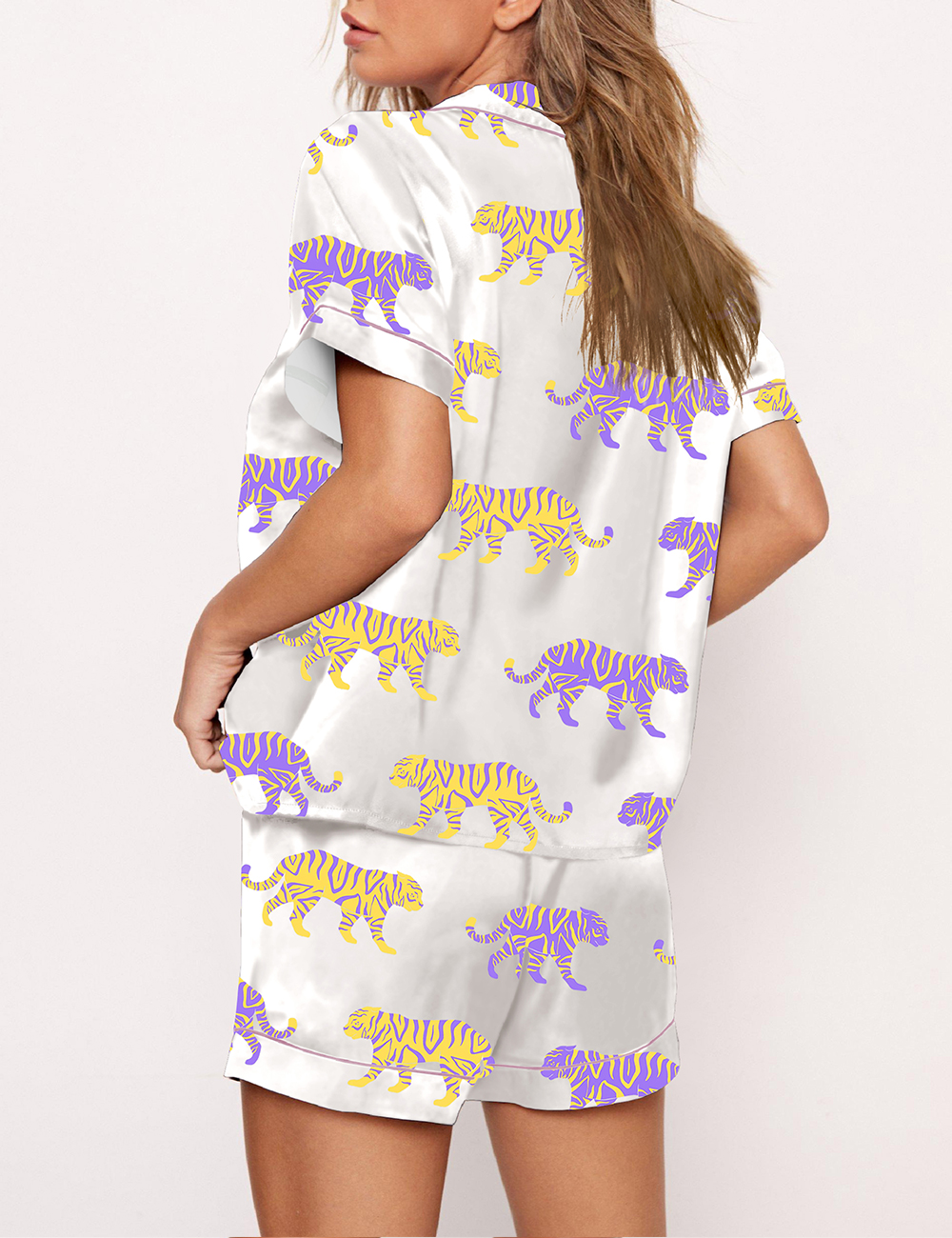 Women's Lsu Tigers Purple And Gold Tigers Baseball Champions 2025 Pajama Set