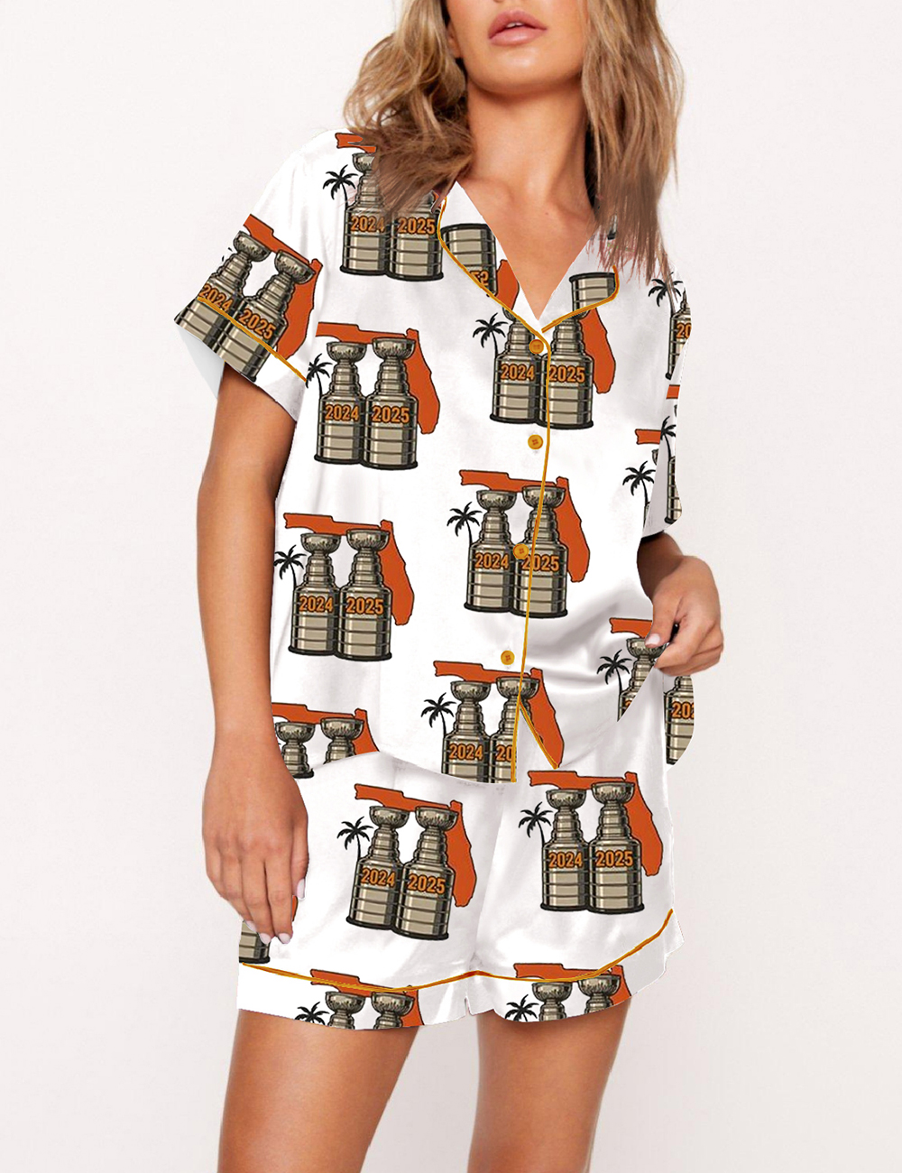 Women's Florida Panthers Stanley Cup Champions 2024 2025 Pajama Set