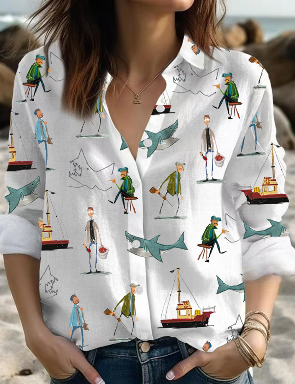 Women‘s Jaws Shark Shirt