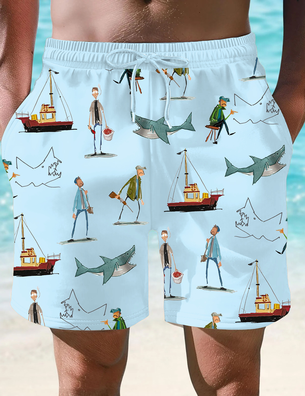 Men's Jaws Inspired Shorts