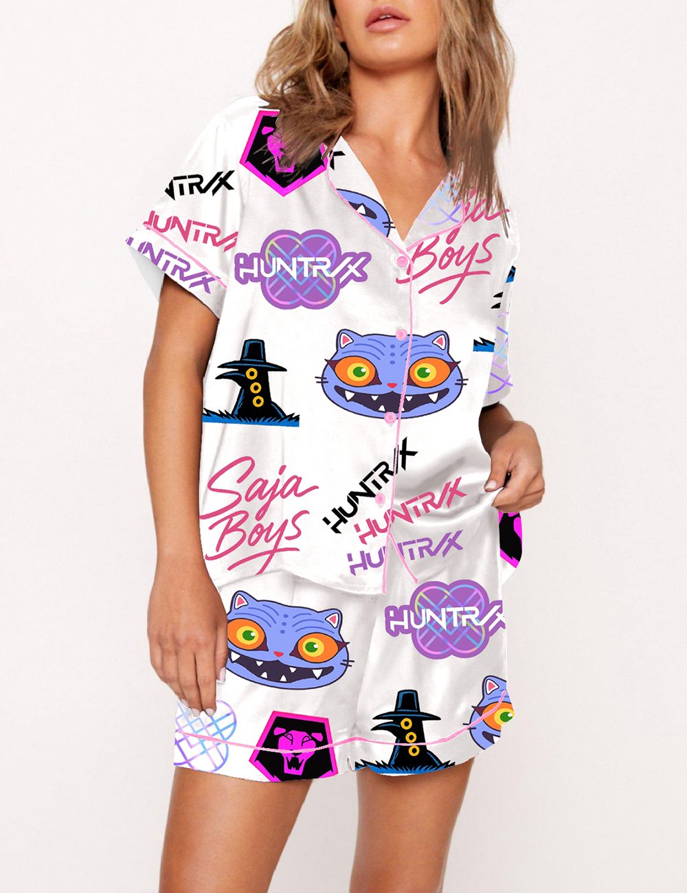 Women's Kpop Demon Hunters Huntrix Saja Boys Pajama Set