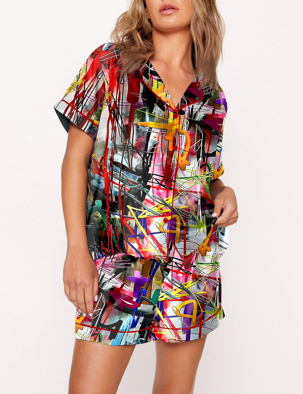 Women's Color Lines Pajama Set