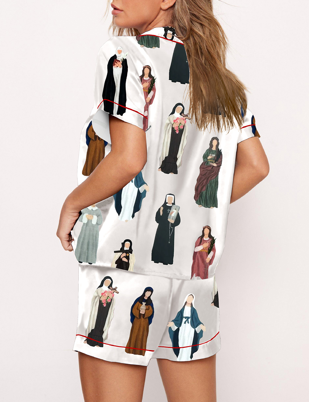 Pray like A Girl Female Saints Catholic Christian Pajama Set