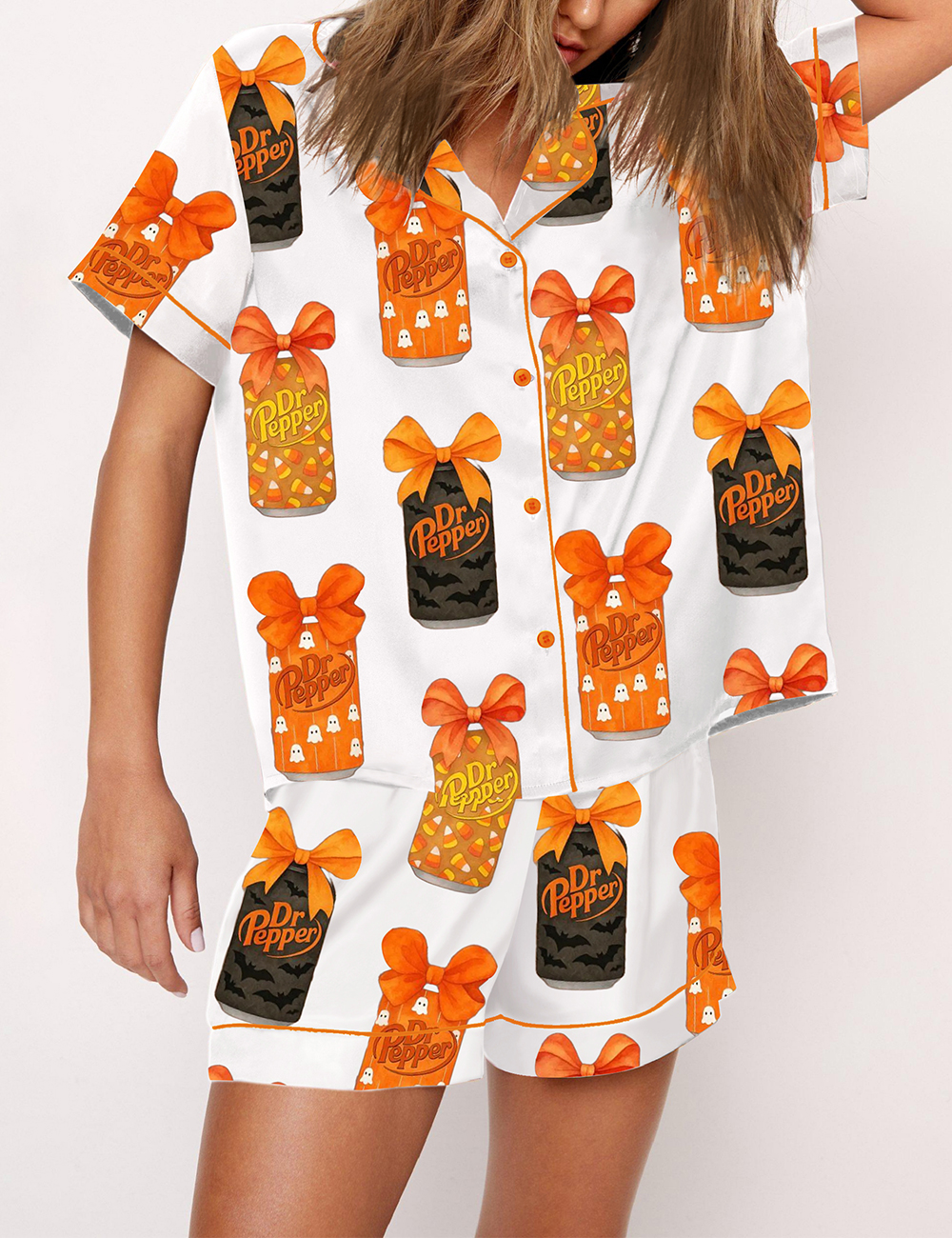 Women’s Halloween Dr Pepper Coquette Pajama Set