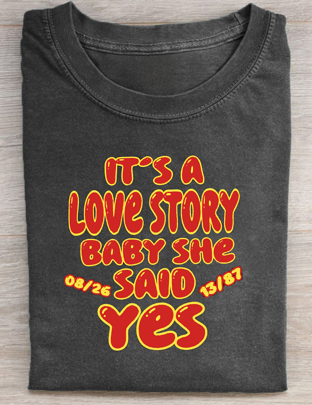 Its' A Love Story She Said Yes Taylor And Travis Engaged T-Shirt