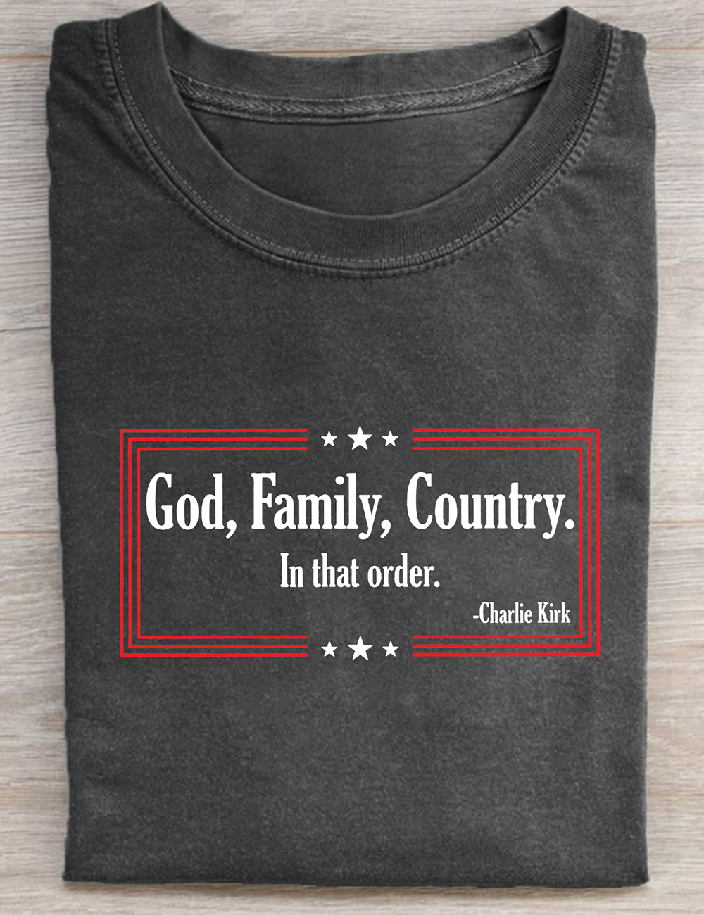 Charlie Kirk Tribute God Family Country T-Shirt