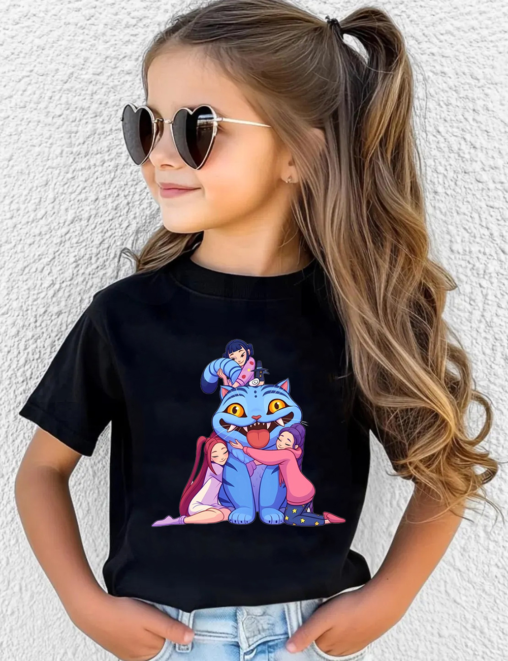 Kid's Kpop Demon Hunters Tiger Hug T-Shirt