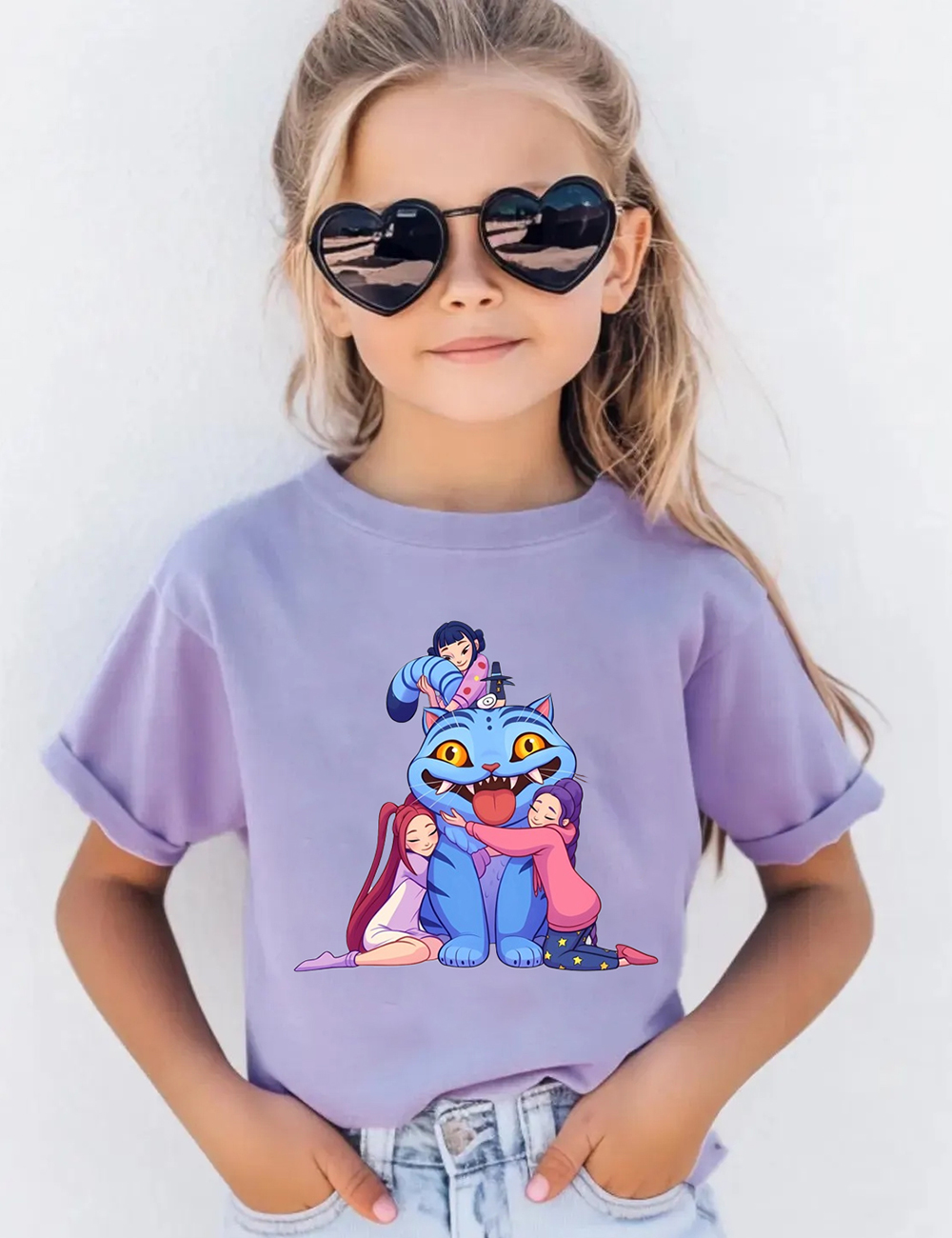 Kid's Kpop Demon Hunters Tiger Hug T-Shirt