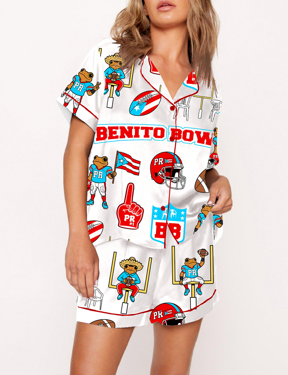 Women’s Concho Football Player DTMF Puerto Rico Pajama Set