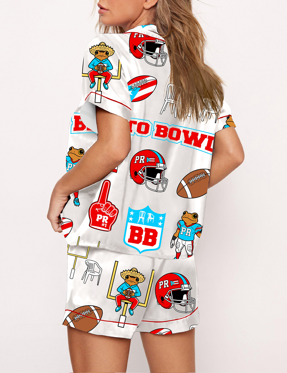 Women’s Concho Football Player DTMF Puerto Rico Pajama Set