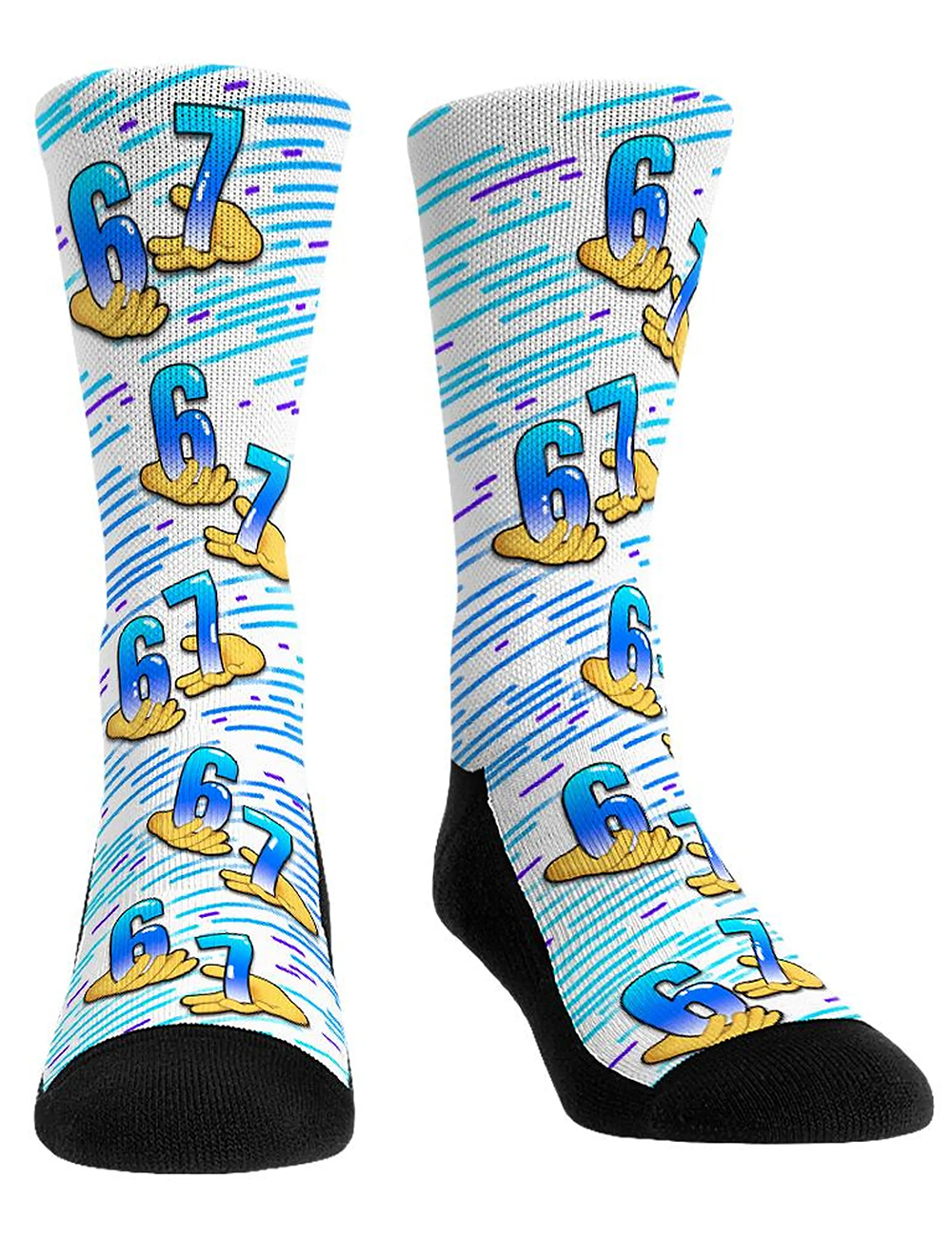 Six Seven 6-7 Fun Meme Tik Tok Gen Alpha Aura Unisex Crew Socks