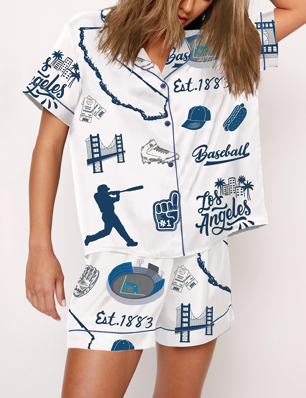 Women's Los Angeles Dodgers Baseball World Series Champions Pajama Set