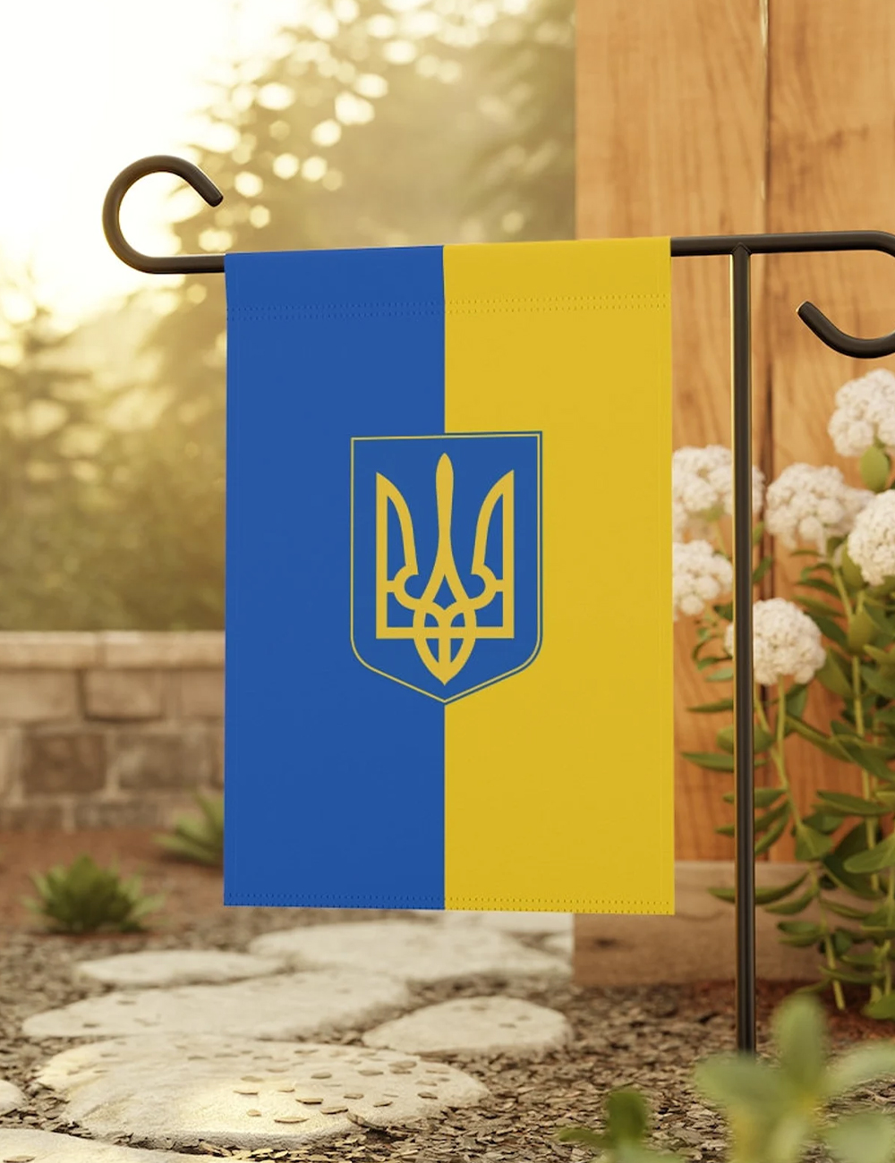 We Stand with Ukraine Garden Flag