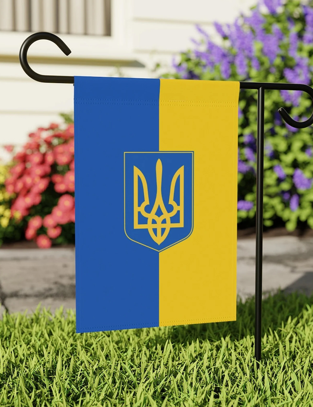 We Stand with Ukraine Garden Flag