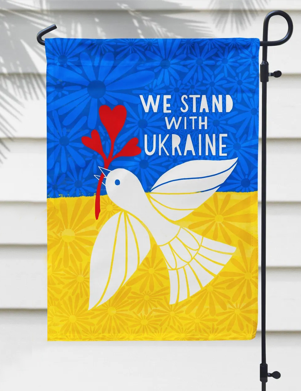 We Stand with Ukraine Stop UKR War Garden Flag