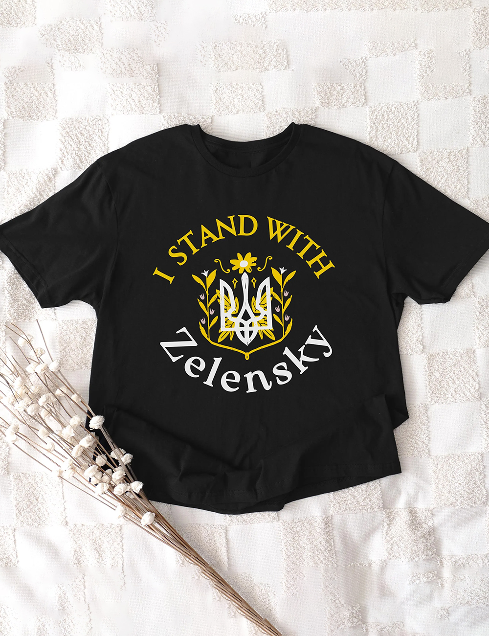 Stand With Ukraine Sunflower Print T-Shirt