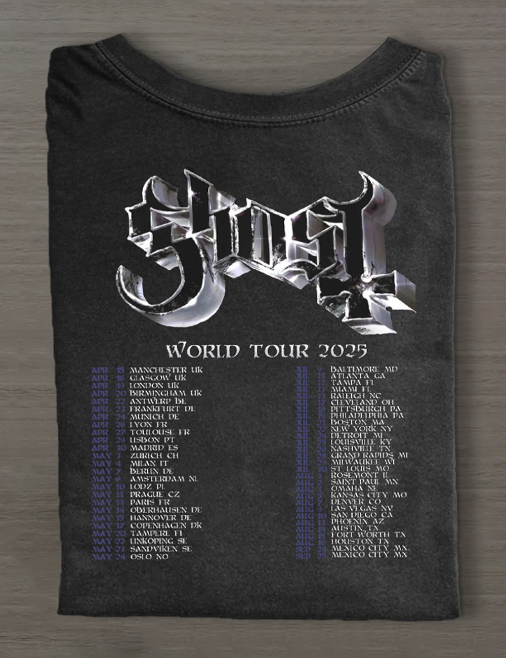 Ghost Skeletour World Tour 2025 Fan T-Shirt