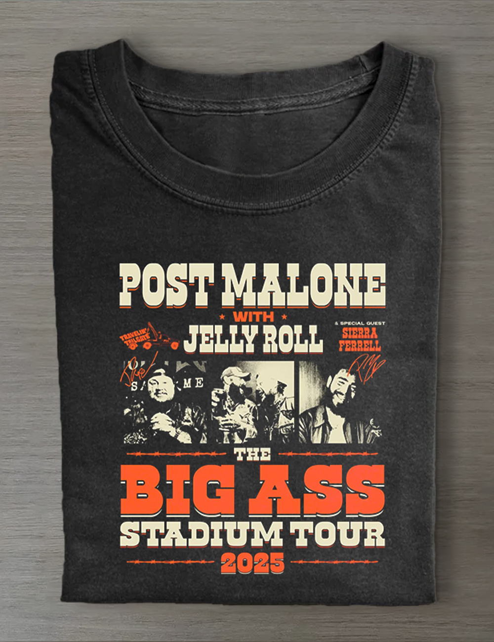 Post Malone Jelly Roll 2025 Concert T-Shirt