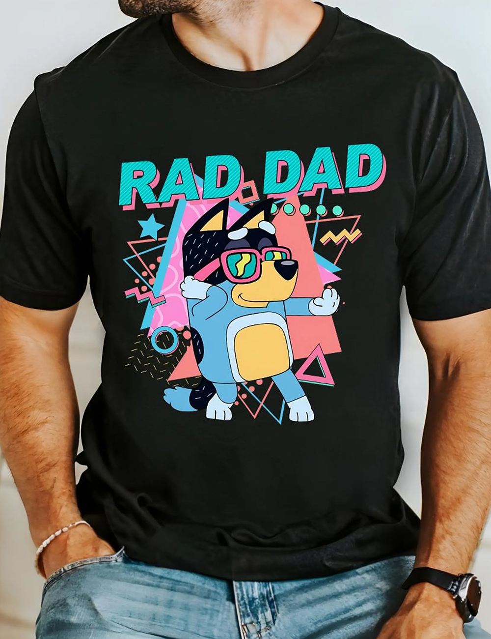 Blue Dog Rad Dad Fathers Day T-Shirt