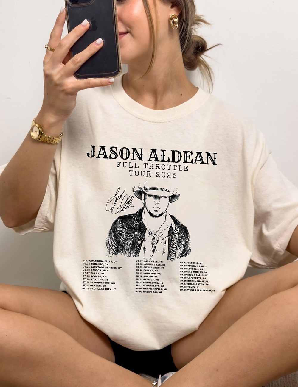Jason Aldean Full Throttle Tour 2025 T-Shirt