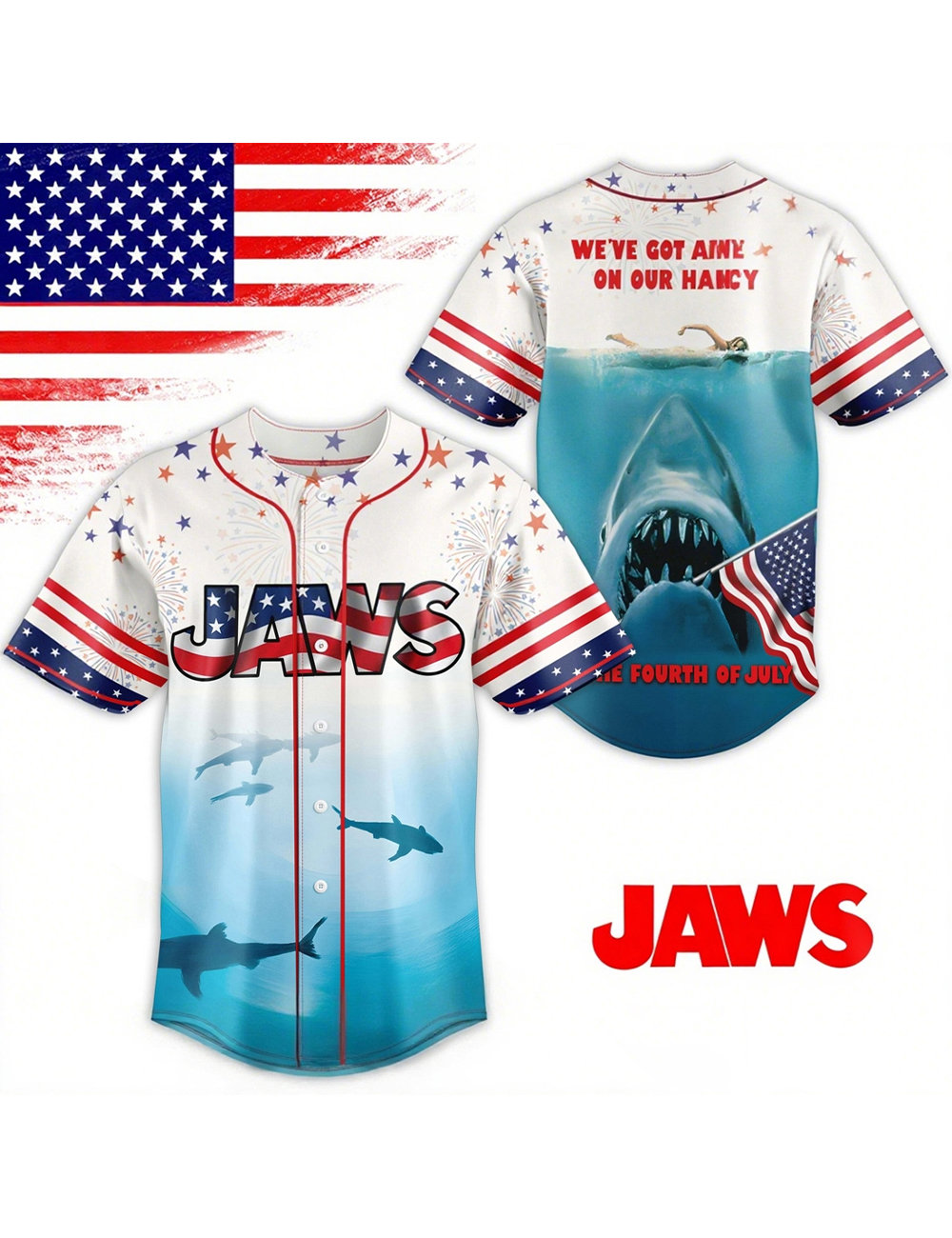 Jaws We’ve Got A Panic On Our Hands Baseball Jersey