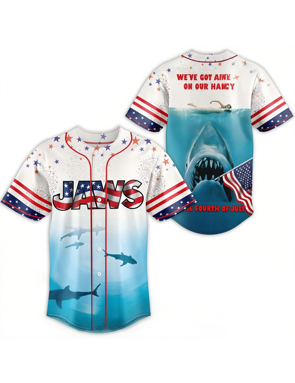 Jaws We’ve Got A Panic On Our Hands Baseball Jersey