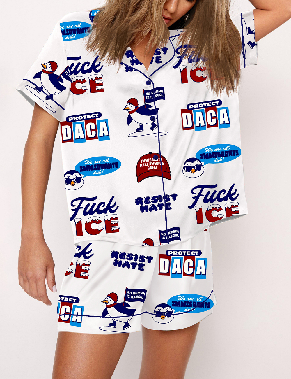 Women's Abolish ICE FDT Print Pajama Set