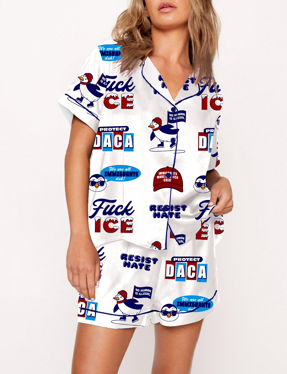 Women's Abolish ICE FDT Print Pajama Set