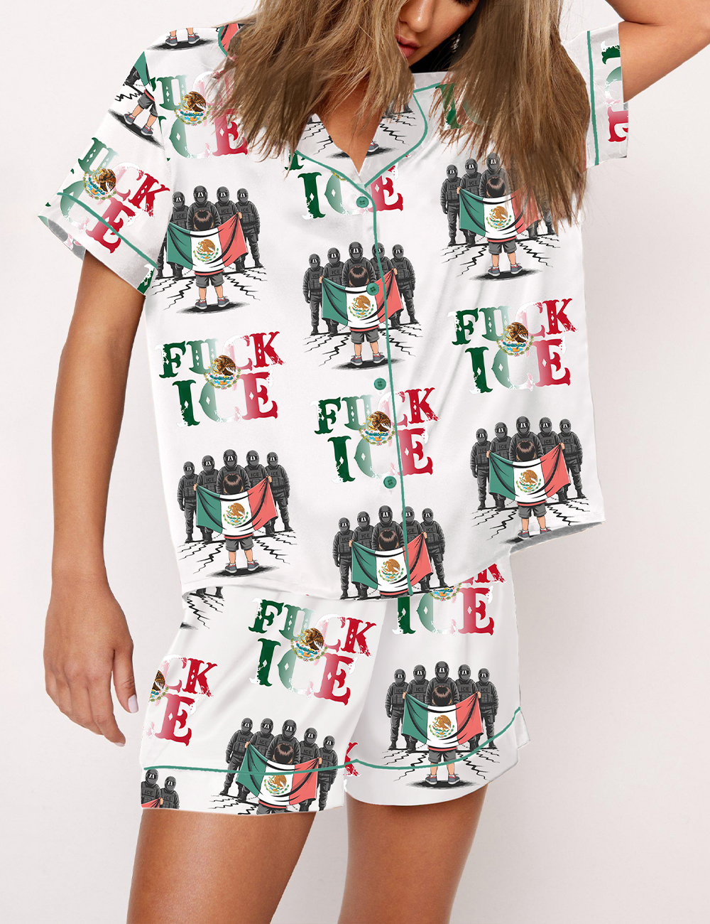 Women's Chinga La Migra FDT Print Pajama Set