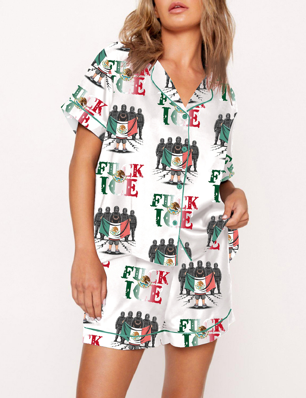 Women's Chinga La Migra FDT Print Pajama Set