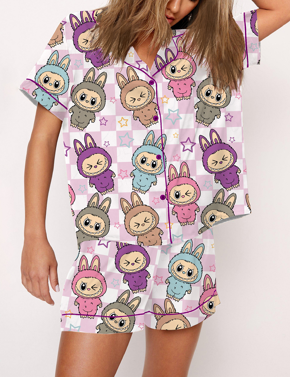 Women's Cute Labubu Print Pajama Set