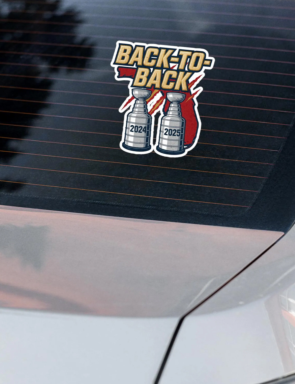 Florida Panthers Back-to-Back 2024-2025 Champions Car Sticker