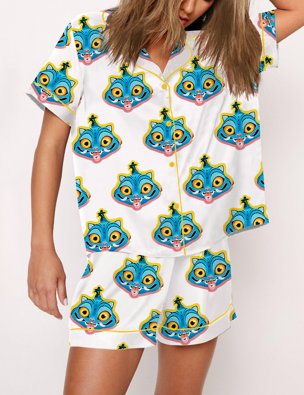 Women's Kpop Demon Hunters Derpy The Cat Pajama Set