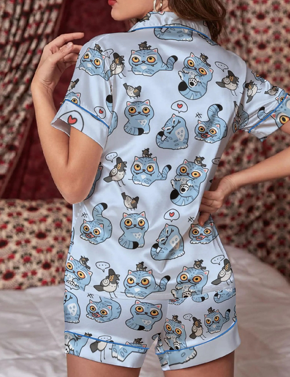 Women's Kpop Demon Hunters Tiger Satin Pajama Set