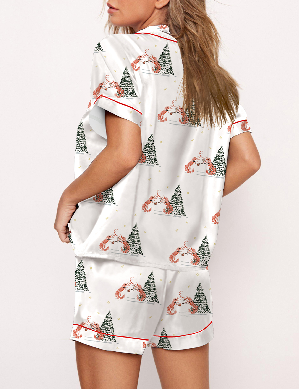 Women's Shrimp Around The Christmas Tree Pajama Set