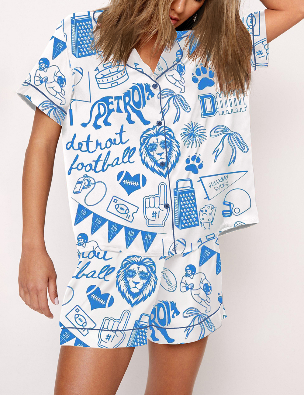 Women's Detroit Lions Football Game Day Pajama Set