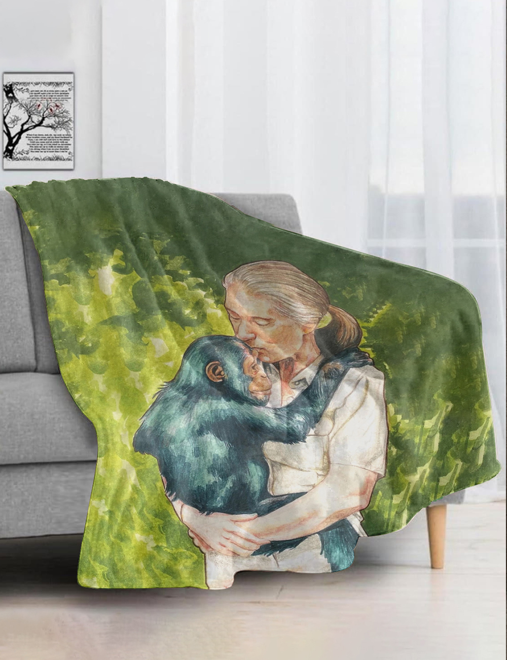 Jane Goodall Print Blanket