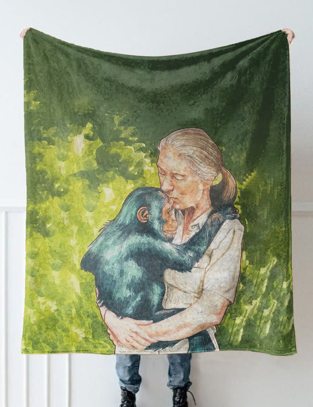 Jane Goodall Print Blanket