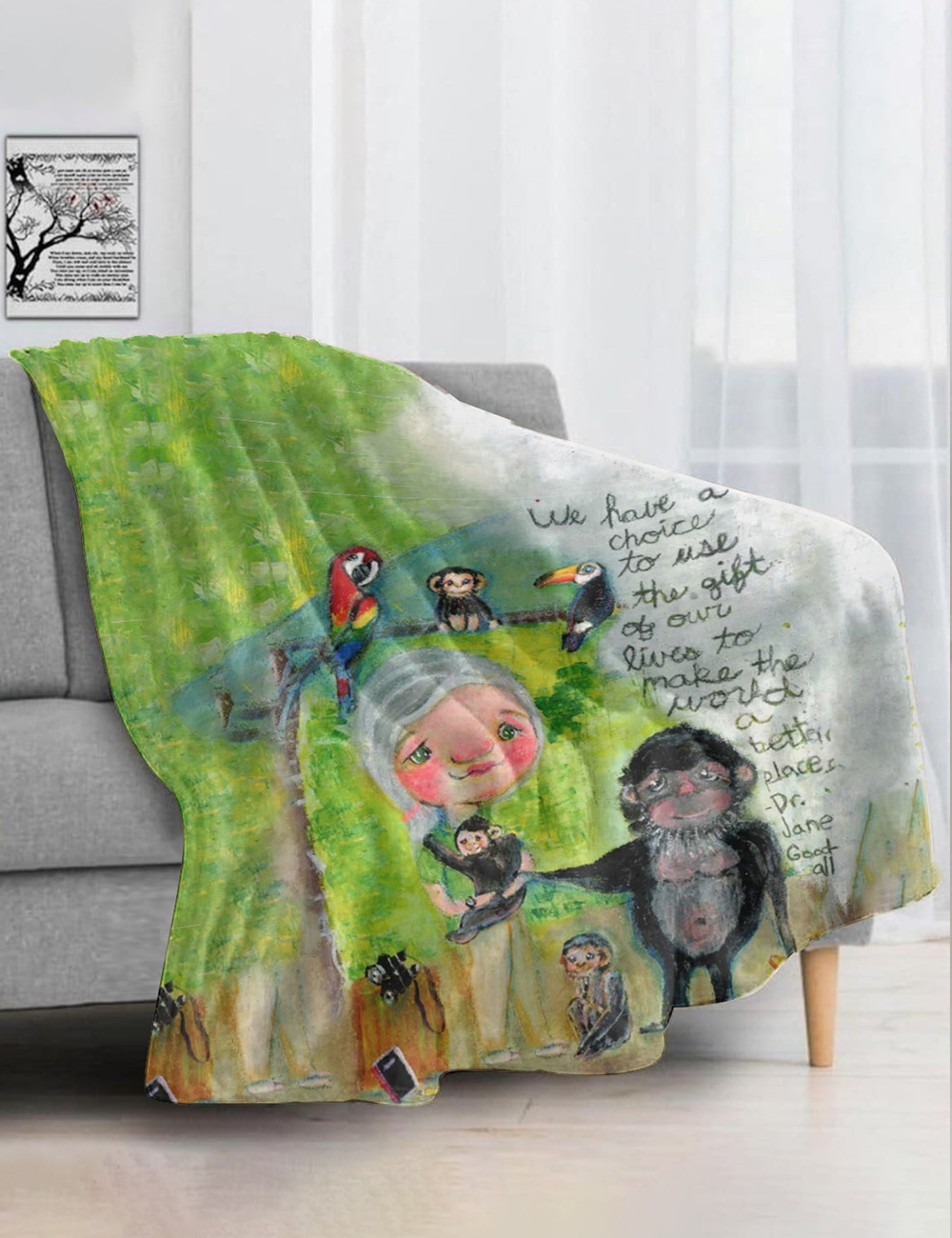 Jane Goodall Female Scientist Blanket