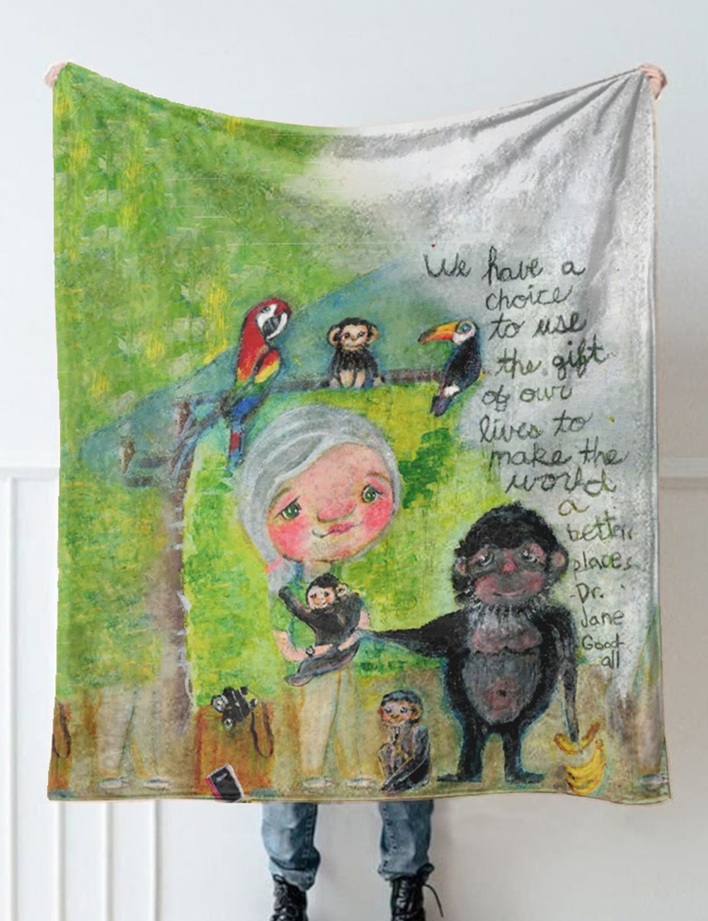 Jane Goodall Female Scientist Blanket