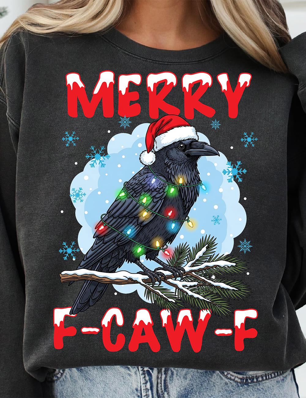 Merry Christmas F-Caw-F Crow Sweatshirt