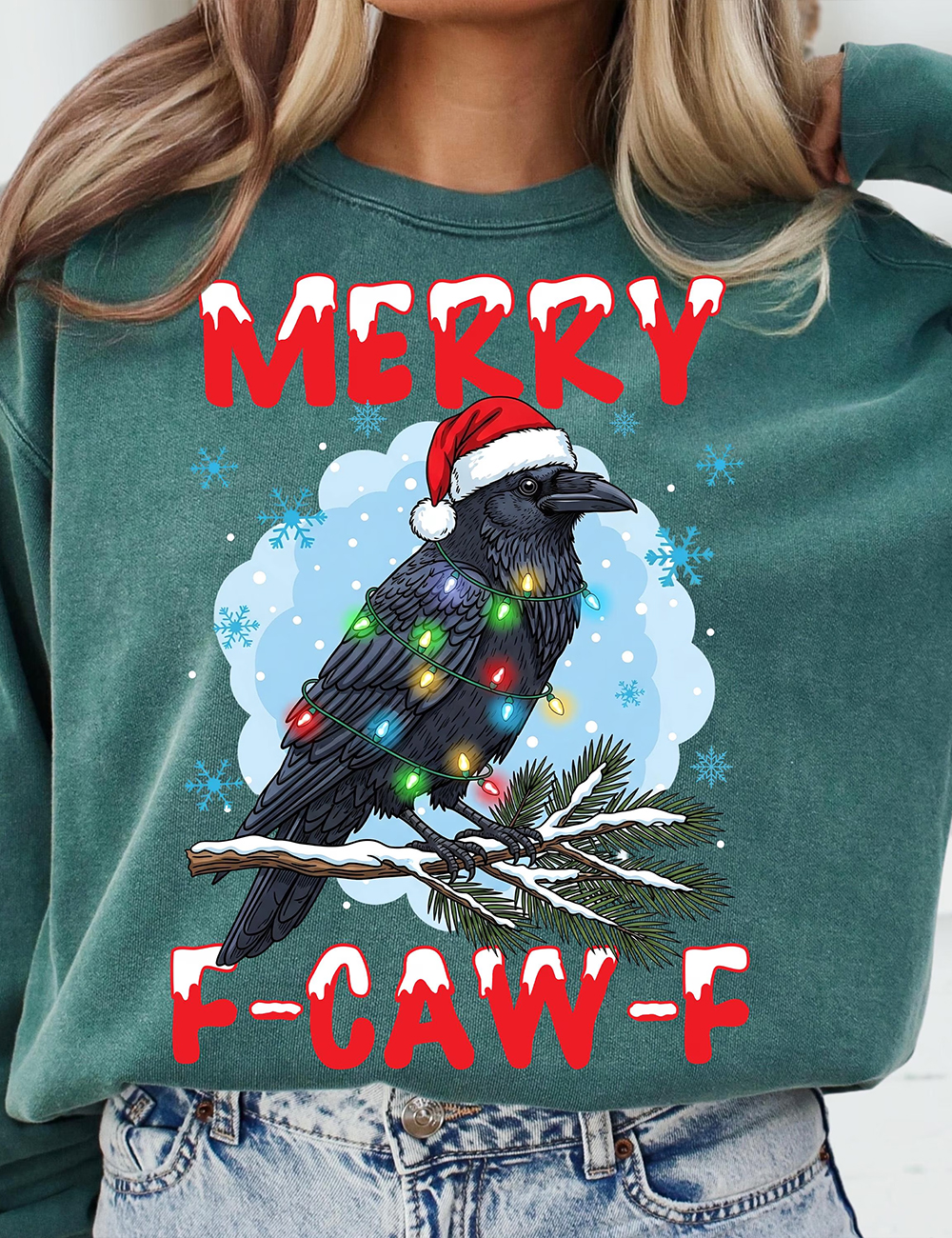Merry Christmas F-Caw-F Crow Sweatshirt