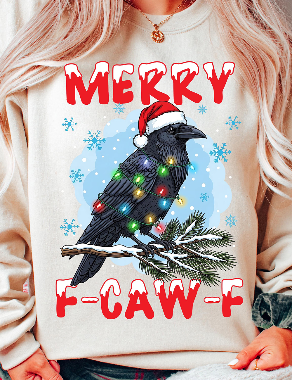 Merry Christmas F-Caw-F Crow Sweatshirt