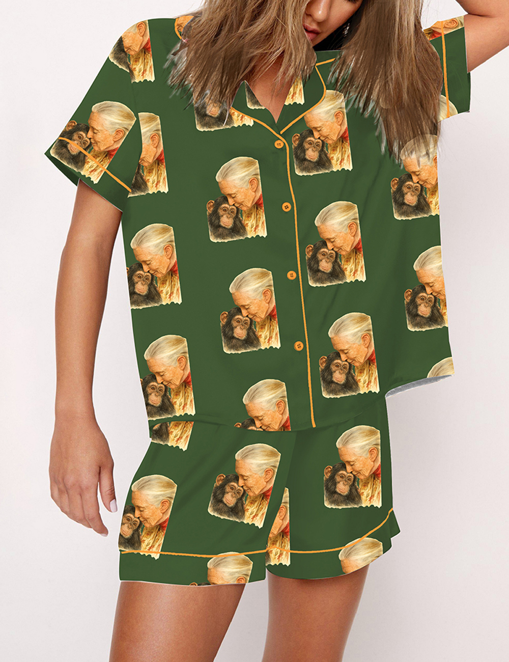 Women's Jane Goodall Quote What You Do Makes A Difference Satin Pajama Set